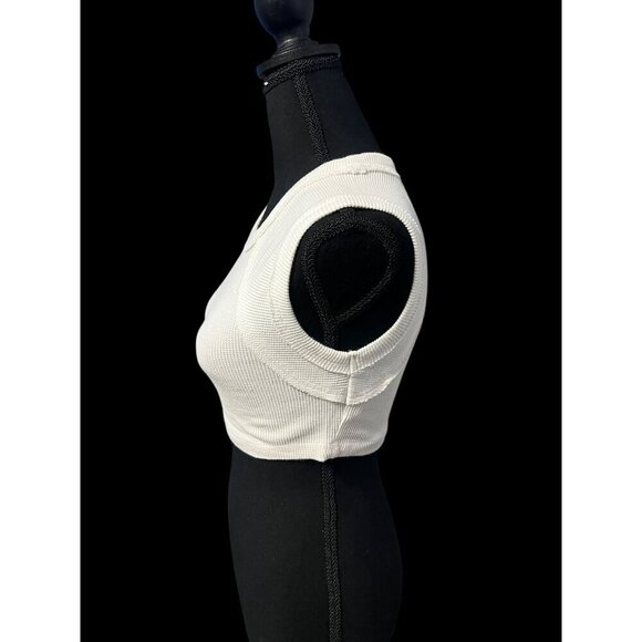 URBAN OUTFITTERS CROP TANK TOP WHITE BEACH VACATION RESORT XSMALL - Picture 5 of 7